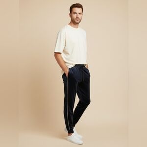 $118 Agtawh St Moritz Mens Woodstock Velour Sweat Pants